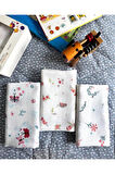 Çok Amaçlı Müslin Örtü & Battaniye 3'lü Set %100 Pamuk Oeko-Tex Sertifikalı 80x80 Cm