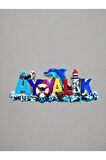 Ayvalık Temalı Polyester Magnet. 11cm X 4cm.