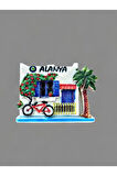 ALANYA Temalı Kabartma Polyester Magnet. 8cm x 6cm.