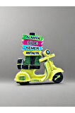 ALANYA / SİDE / KEMER / ANTALYA Temalı Kabartma Polyester Magnet. 6,5cm x 6,5cm. Kırmızı