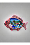 ANTALYA Temalı Kabartmalı Polyester Magnet 8,5 cm x 6cm Kırmızı