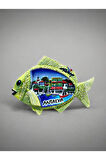 ANTALYA Temalı Kabartmalı Polyester Magnet 8,5 cm x 6cm Kırmızı