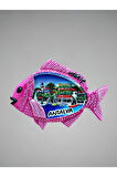 ANTALYA Temalı Kabartmalı Polyester Magnet 8,5 cm x 6cm Kırmızı