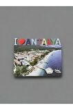 ANTALYA Temalı Ahşap Magnet 9cm x 7cm