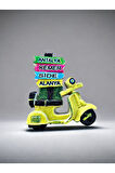 ANTALYA / KEMER / SİDE / ALANYA Temalı Kabartmalı Polyester Magnet 6,5cm x 6,5cm Kırmızı
