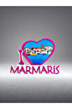MARMARİS Temalı Kabartmalı Polyester Magnet 7,5 cm x 5,5 cm Pembe