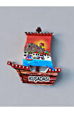 KUŞADASI Temalı Kabartmalı Polyester Magnet 7cm x 7,5cm Turuncu