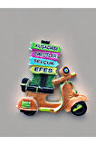 KUŞADASI / DAVUTLAR / SELÇUK / EFES Temalı Kabartmalı Polyester Magnet 6,5cm x 6,5cm Turuncu