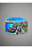 KUŞADASI Temalı Kabartmalı Polyester Magnet 6,5 cm x 5cm Mavi