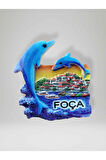 FOÇA Temalı Kabartmalı Polyester Magnet Buzdolabı Süsü Beyaz