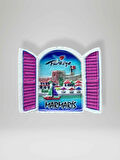 MARMARİS Temalı Polyester Magnet Buzdolabı Süsü