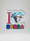 BURSA / ULUDAĞ Temalı Kabartmalı Eskitme Polyester Magnet Buzdolabı Süsü