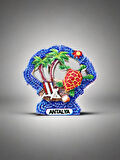 ANTALYA Temalı Kabartmalı Polyester Magnet 7cm x 7cm