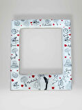 Sevimli Sözlü Çerçeve Magnet  Fotoğraf Alanlı Buzdolabı Süsü  9,5 cm x 11 cm