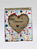 Sevimli Sözlü Çerçeve Magnet  Fotoğraf Alanlı Buzdolabı Süsü  9,5 cm x 11 cm
