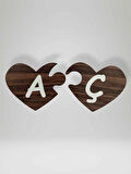 Ç Harfi (Sağ Parça) – Ahşap Puzzle Kalp Harf Magnet – Buzdolabı Süsü – İkili Uyumlu (kod:997)