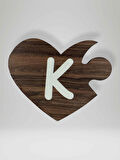 K Harfi (Sol Parça) – Ahşap Puzzle Kalp Harf Magnet – Buzdolabı Süsü – İkili Uyumlu (kod:1015)