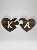 K Harfi (Sol Parça) – Ahşap Puzzle Kalp Harf Magnet – Buzdolabı Süsü – İkili Uyumlu (kod:1015)