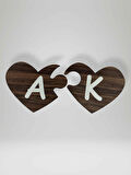 K Harfi (Sağ Parça) – Ahşap Puzzle Kalp Harf Magnet – Buzdolabı Süsü – İkili Uyumlu (kod:1016)