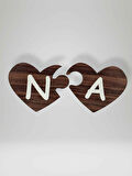 N Harfi (Sol Parça) – Ahşap Puzzle Kalp Harf Magnet – Buzdolabı Süsü – İkili Uyumlu (kod:1021)