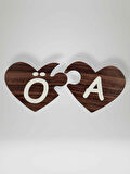 Ö Harfi (Sol Parça) – Ahşap Puzzle Kalp Harf Magnet – Buzdolabı Süsü – İkili Uyumlu (kod:1025)
