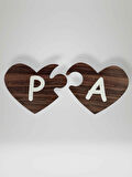 P Harfi (Sol Parça) – Ahşap Puzzle Kalp Harf Magnet – Buzdolabı Süsü – İkili Uyumlu (kod:1027)
