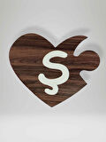 Ş Harfi (Sol Parça) – Ahşap Puzzle Kalp Harf Magnet – Buzdolabı Süsü – İkili Uyumlu (kod:1035)
