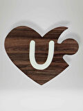 U Harfi (Sol Parça) – Ahşap Puzzle Kalp Harf Magnet – Buzdolabı Süsü – İkili Uyumlu (kod:1039)