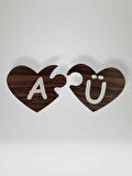 Ü Harfi (Sağ Parça) – Ahşap Puzzle Kalp Harf Magnet – Buzdolabı Süsü – İkili Uyumlu (kod:1042)