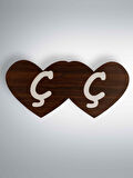 Ahşap Çift Kalp Puzzle Magnet Seti (2’li) – Harfli Buzdolabı Süsü (KOD:1045)