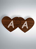 Ahşap Çift Kalp Puzzle Magnet Seti (2’li) – Harfli Buzdolabı Süsü (KOD:1050)
