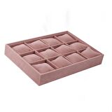 Yerli Üretim Tokyo Model Süet Kumaş Pembe 34/24 Cm Yastıklı Çekmece Içi Yastıklı Saat Ve Takı Kutusu