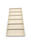 Yerli Üretim Lefkoşe Model Süet Kumaş Krem Renk 38/19 Cm 6 Bölmeli Gözlük Standı