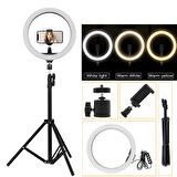 14 Inç Youtuber Video Oda Çekimleri Için Ring Light Sürekli Beyaz Led Işık Halka Led Işık 2m Tripod