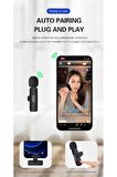Android Ve İOS Telefon Uyumlu Mikrofon  Youtuber, Tiktok, Skype  Kablosuz Yaka Mikrofonu