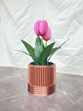 3D TASARIM BAKIR RENK MİNİ VAZO