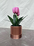 3D TASARIM BAKIR RENK MİNİ VAZO