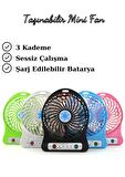 Mini Taşınabilir Portatif Fan Şarj Edilebilir 3 Kademeli Vantilatör
