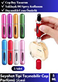 Özel Üretim Gündelik&Seyahat Tipi Taşınabilir Mini Cep Parfüm Şişesi Çanta İçi Tasarım 5 Adet 5 Ml