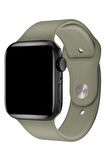 Watch 2 3 4 5 6 7 8 9 Se 38 40 41mm Uyumlu Spor Silikon Kordon Olive Yeşil Kayış 