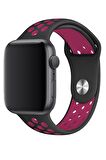 Watch 2 3 4 5 6 7 8 9 Se 38 40 41mm Uyumlu Delikli Spor Silikon Kordon Fuchsia 