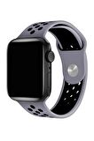 Watch 2 3 4 5 6 7 8 9 Se 38 40 41mm Uyumlu Delikli Spor Silikon Kordon Grayn 