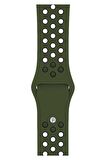 Watch 2 3 4 5 6 7 8 9 Se 38 40 41mm Uyumlu Delikli Spor Silikon Kordon Khaki 