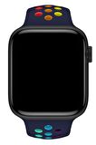 Watch 2 3 4 5 6 7 8 9 Se 38 40 41mm Uyumlu Delikli Spor Silikon Kordon Lavy Rainbow 