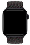 Watch 2 3 4 5 6 7 8 9 Se 38 40 41mm Uyumlu Örgü Loop Kordon Black Hued Medium Beden