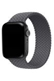 Watch 2 3 4 5 6 7 8 9 Se 38 40 41mm Uyumlu Örgü Loop Kordon Gri Medium Beden