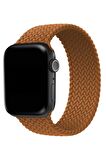 Watch 2 3 4 5 6 7 8 9 Se 38 40 41mm Uyumlu Örgü Loop Kordon Kahverengi Medium Beden