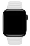 Watch 2 3 4 5 6 7 8 9 Se 38 40 41mm Uyumlu Broad Deri Kordon Beyaz Kayış