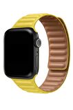 Watch 2 3 4 5 6 7 8 9 Se 38 40 41mm Uyumlu Broad Deri Kordon Yellow