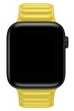 Watch 2 3 4 5 6 7 8 9 Se 38 40 41mm Uyumlu Broad Deri Kordon Yellow